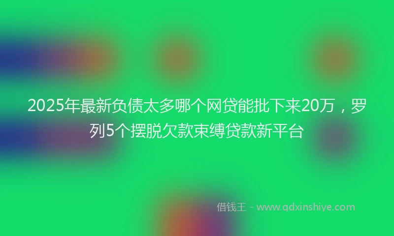 2025年最新负债太多哪个网贷能批下来20万，罗列5个摆脱欠款束缚贷款新平台