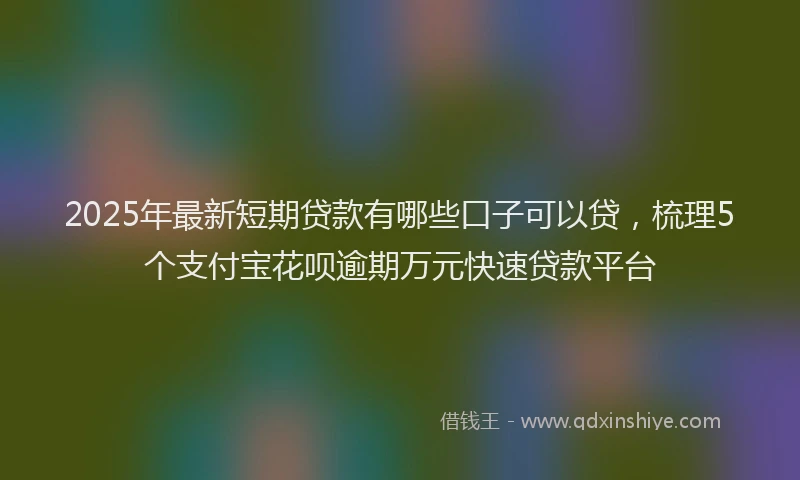 2025年最新短期贷款有哪些口子可以贷，梳理5个支付宝花呗逾期万元快速贷款平台