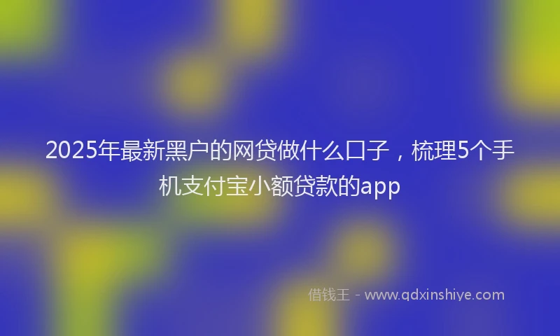 2025年最新黑户的网贷做什么口子，梳理5个手机支付宝小额贷款的app