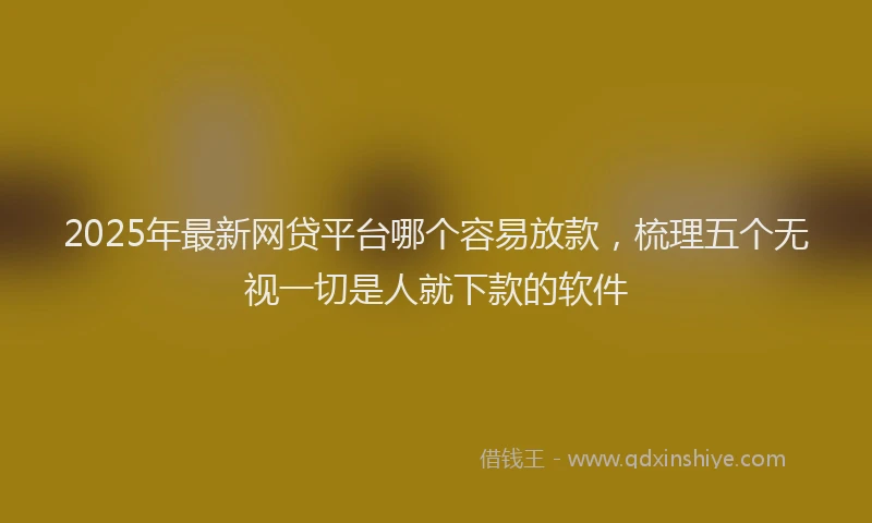 2025年最新网贷平台哪个容易放款，梳理五个无视一切是人就下款的软件