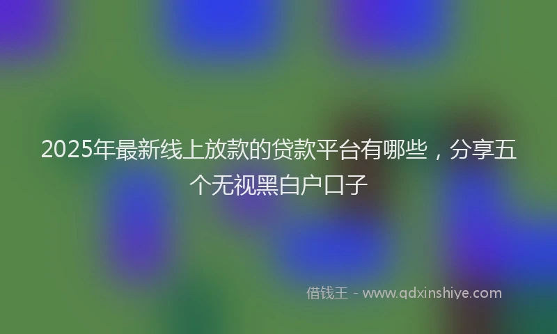 2025年最新线上放款的贷款平台有哪些，分享五个无视黑白户口子