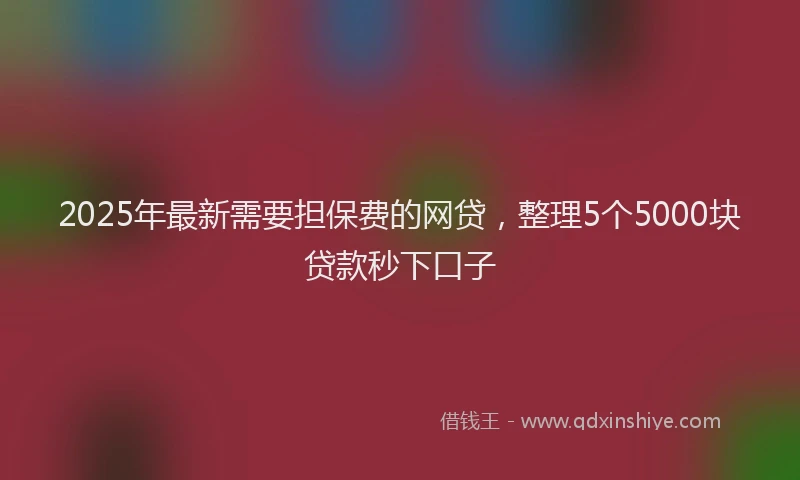 2025年最新需要担保费的网贷，整理5个5000块贷款秒下口子