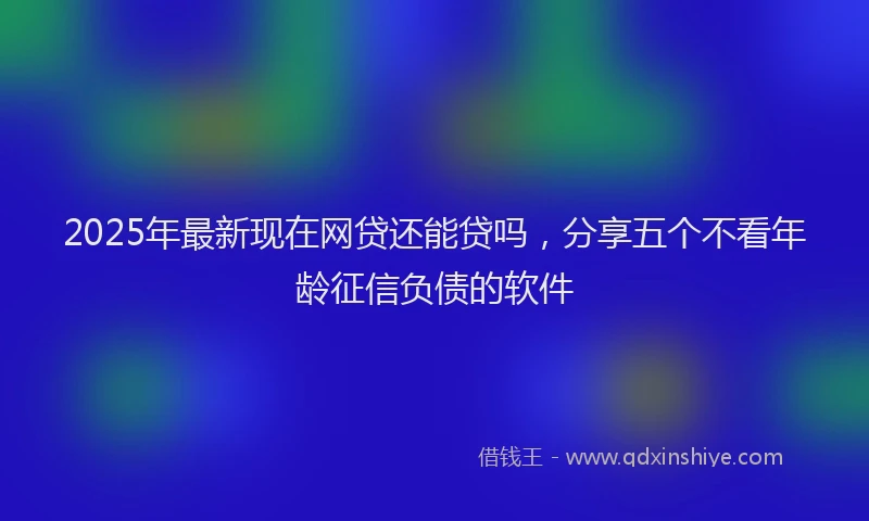 2025年最新现在网贷还能贷吗，分享五个不看年龄征信负债的软件