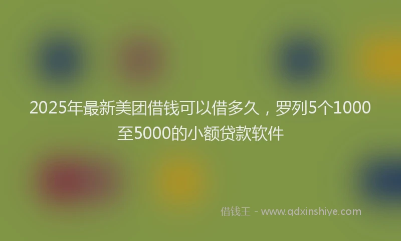 2025年最新美团借钱可以借多久，罗列5个1000至5000的小额贷款软件