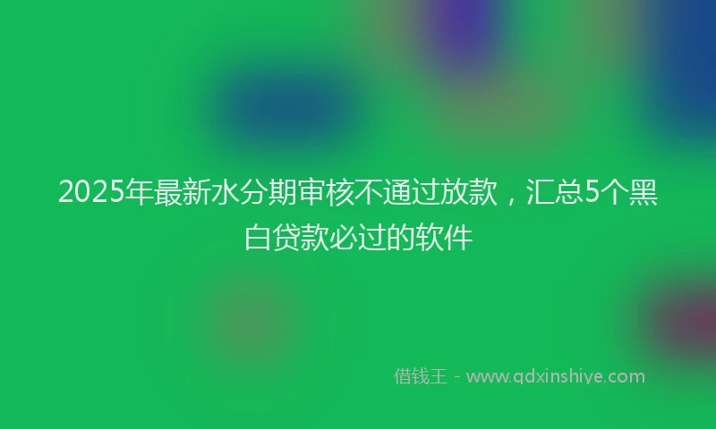 2025年最新水分期审核不通过放款，汇总5个黑白贷款必过的软件
