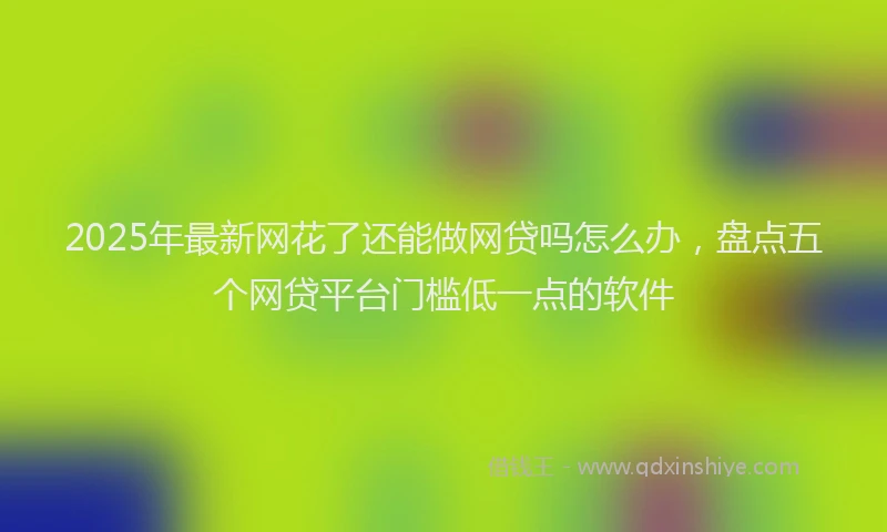 2025年最新网花了还能做网贷吗怎么办，盘点五个网贷平台门槛低一点的软件