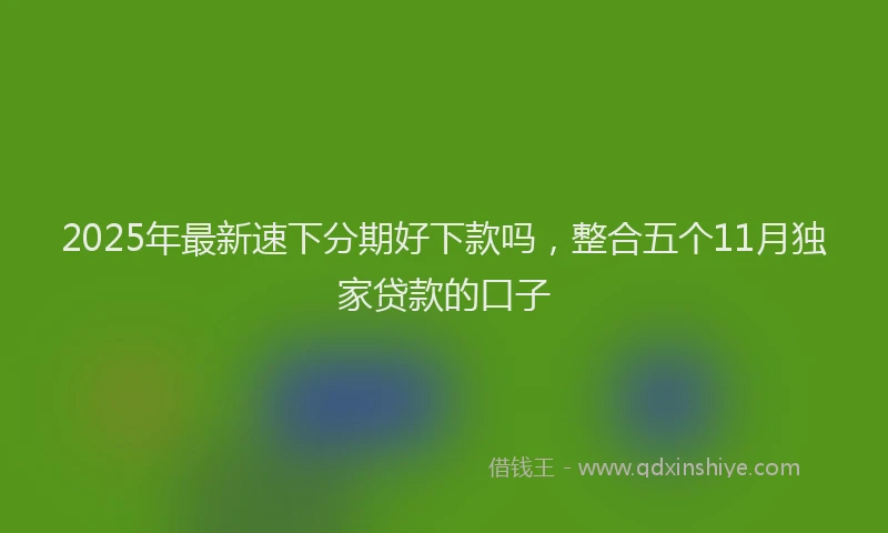 2025年最新速下分期好下款吗，整合五个11月独家贷款的口子