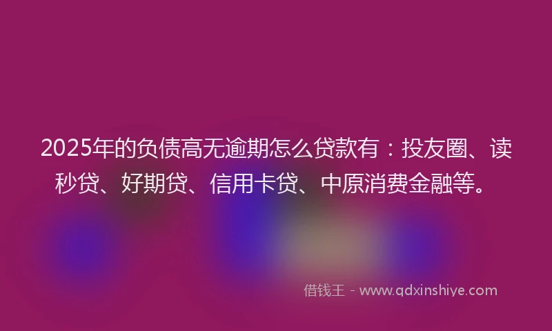 2025年的负债高无逾期怎么贷款有：投友圈、读秒贷、好期贷、信用卡贷、中原消费金融等。