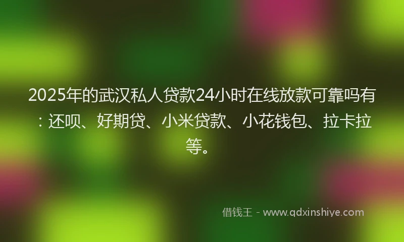2025年的武汉私人贷款24小时在线放款可靠吗有：还呗、好期贷、小米贷款、小花钱包、拉卡拉等。