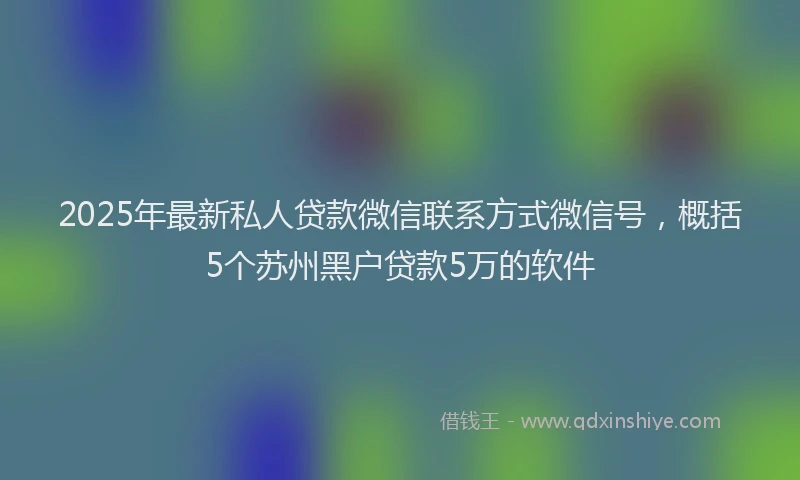 2025年最新私人贷款微信联系方式微信号，概括5个苏州黑户贷款5万的软件