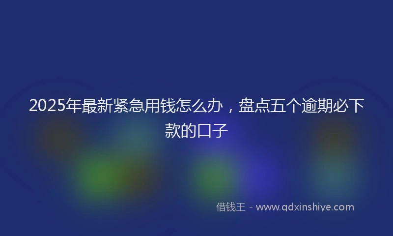 2025年最新紧急用钱怎么办，盘点五个逾期必下款的口子