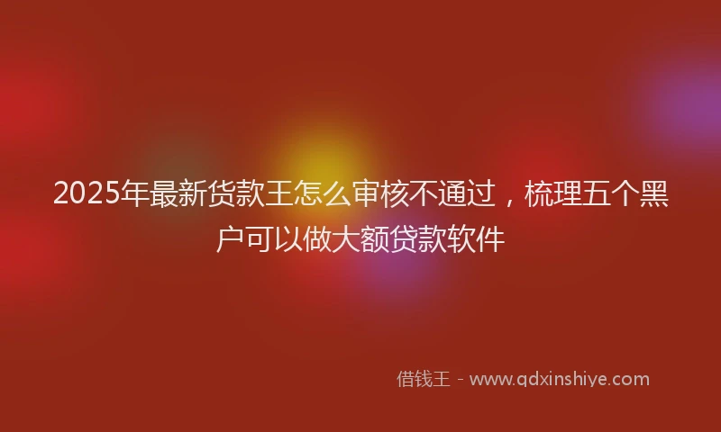 2025年最新货款王怎么审核不通过，梳理五个黑户可以做大额贷款软件