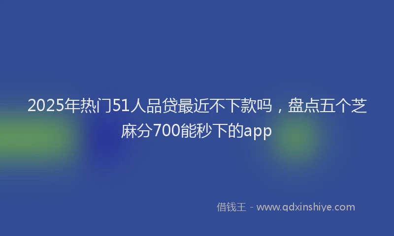 2025年热门51人品贷最近不下款吗，盘点五个芝麻分700能秒下的app
