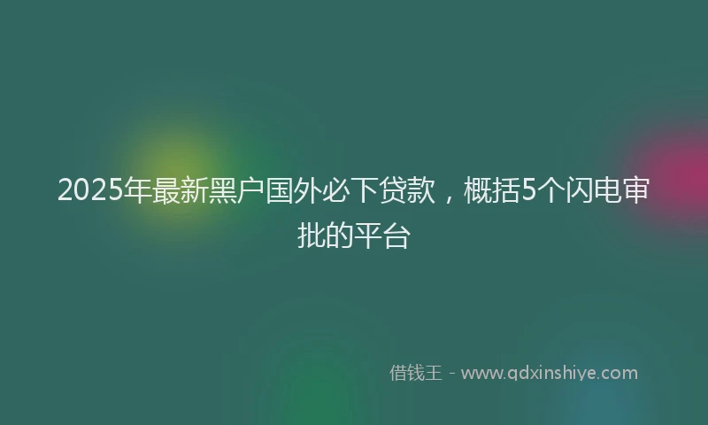 2025年最新黑户国外必下贷款，概括5个闪电审批的平台