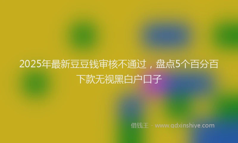 2025年最新豆豆钱审核不通过，盘点5个百分百下款无视黑白户口子