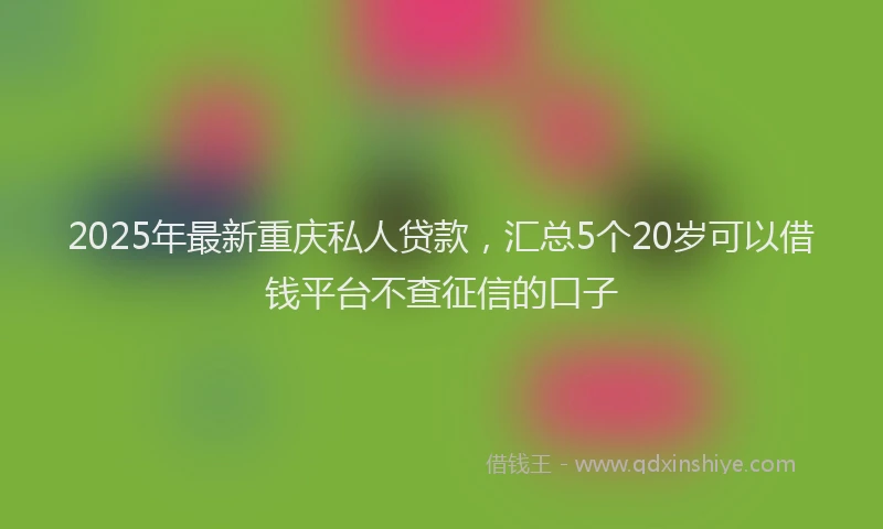 2025年最新重庆私人贷款，汇总5个20岁可以借钱平台不查征信的口子