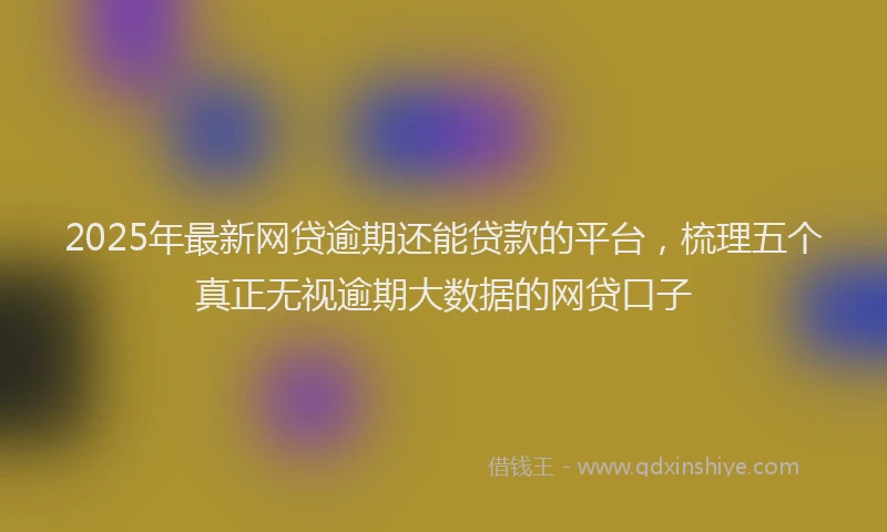 2025年最新网贷逾期还能贷款的平台，梳理五个真正无视逾期大数据的网贷口子