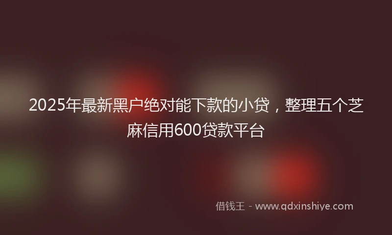 2025年最新黑户绝对能下款的小贷，整理五个芝麻信用600贷款平台