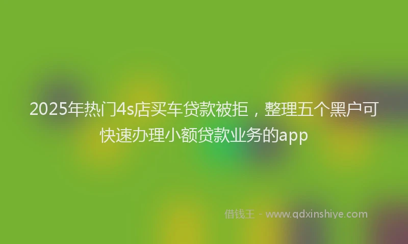 2025年热门4s店买车贷款被拒，整理五个黑户可快速办理小额贷款业务的app