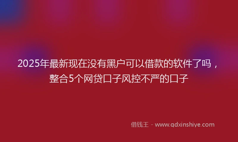 2025年最新现在没有黑户可以借款的软件了吗，整合5个网贷口子风控不严的口子