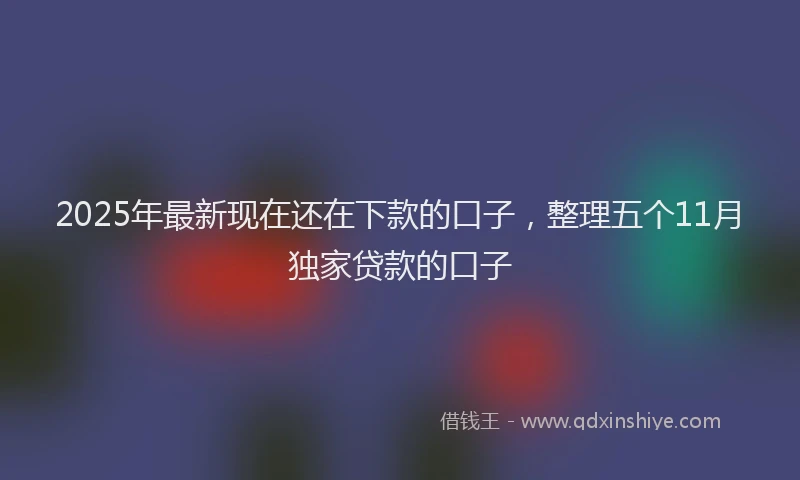 2025年最新现在还在下款的口子，整理五个11月独家贷款的口子