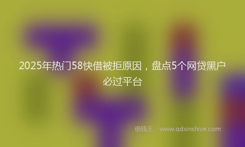 2025年热门58快借被拒原因，盘点5个网贷黑户必过平台