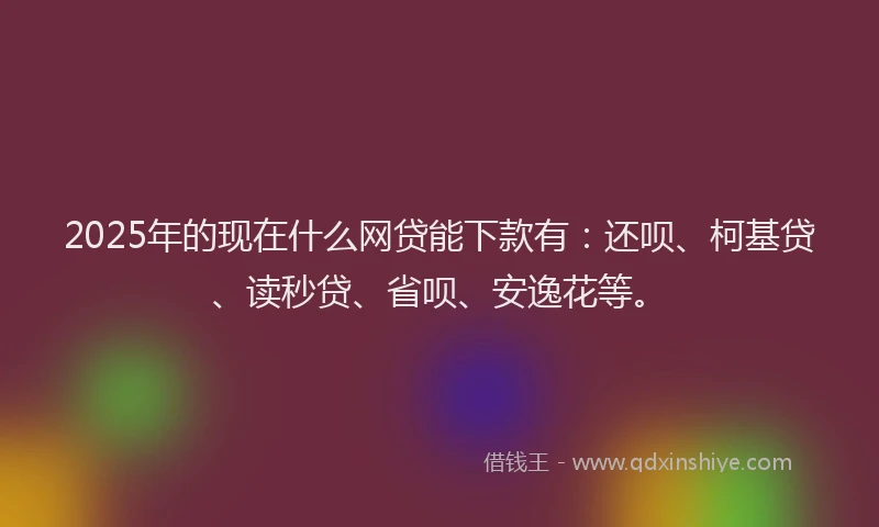 2025年的现在什么网贷能下款有：还呗、柯基贷、读秒贷、省呗、安逸花等。