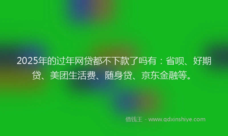 2025年的过年网贷都不下款了吗有：省呗、好期贷、美团生活费、随身贷、京东金融等。