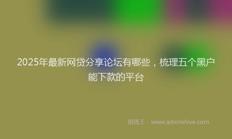 2025年最新网贷分享论坛有哪些，梳理五个黑户能下款的平台
