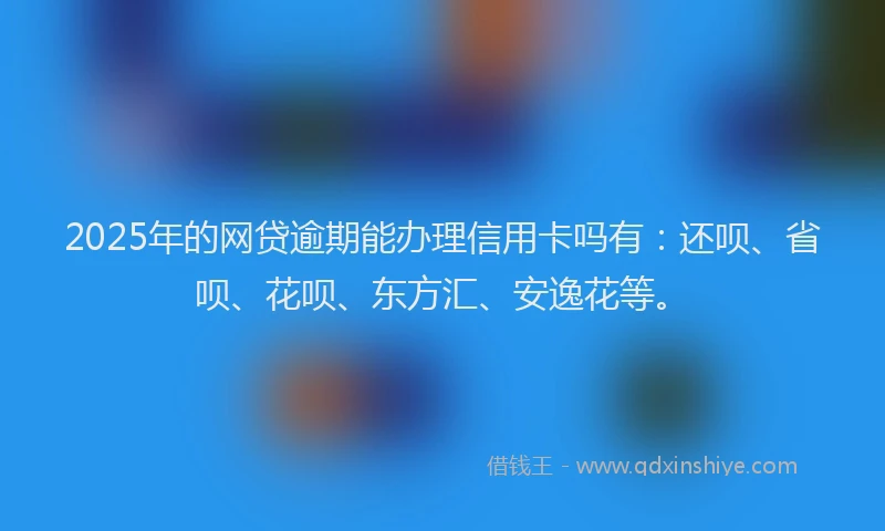 2025年的网贷逾期能办理信用卡吗有：还呗、省呗、花呗、东方汇、安逸花等。