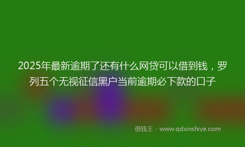 2025年最新逾期了还有什么网贷可以借到钱，罗列五个无视征信黑户当前逾期必下款的口子