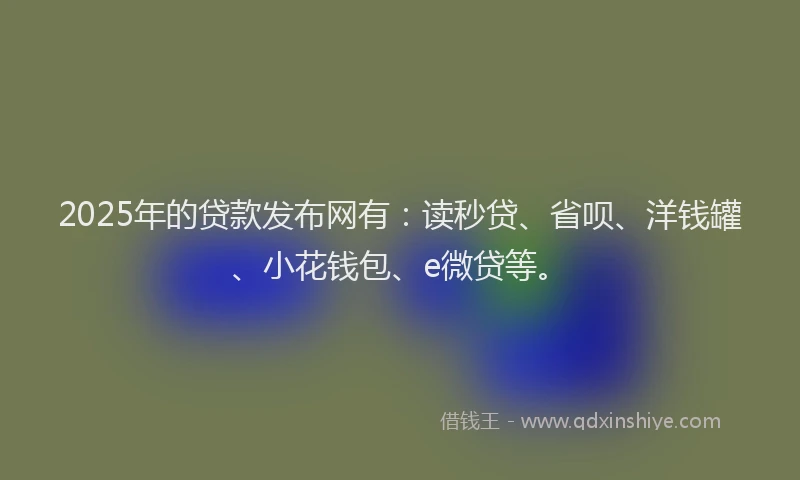2025年的贷款发布网有：读秒贷、省呗、洋钱罐、小花钱包、e微贷等。