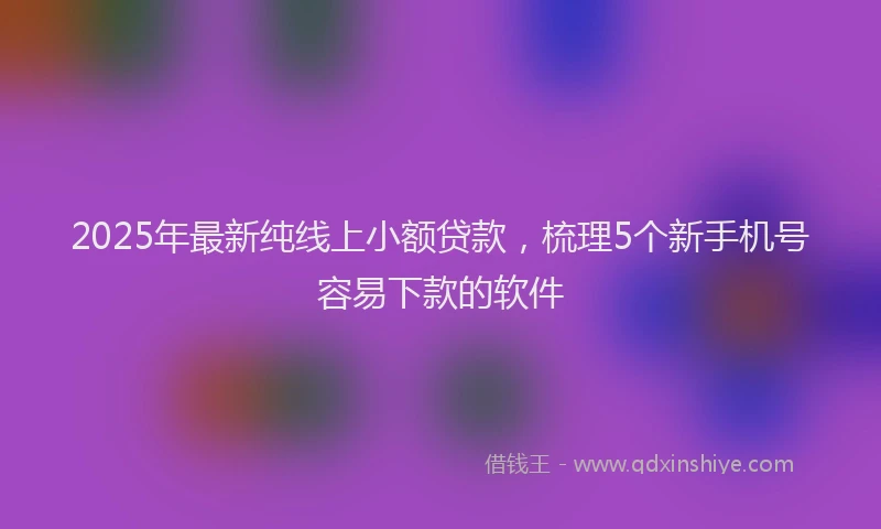 2025年最新纯线上小额贷款，梳理5个新手机号容易下款的软件