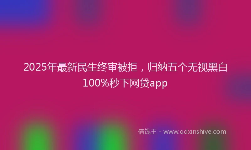 2025年最新民生终审被拒，归纳五个无视黑白100%秒下网贷app