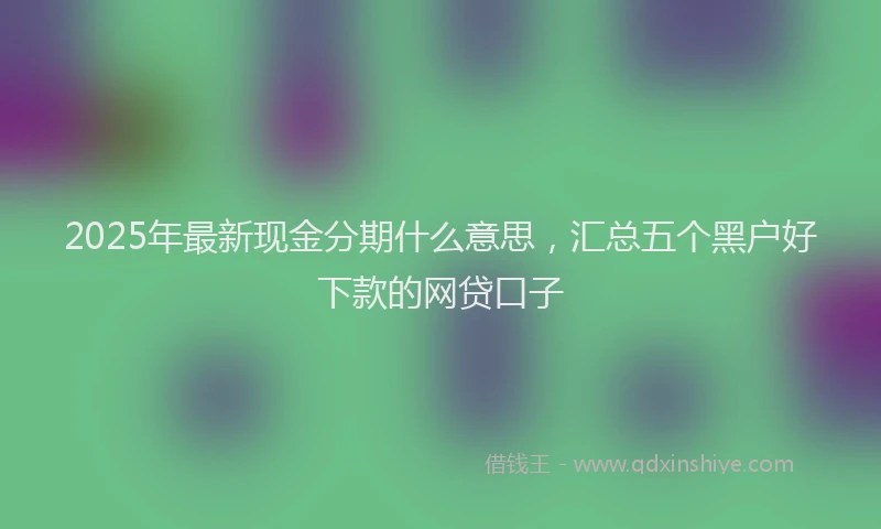 2025年最新现金分期什么意思，汇总五个黑户好下款的网贷口子