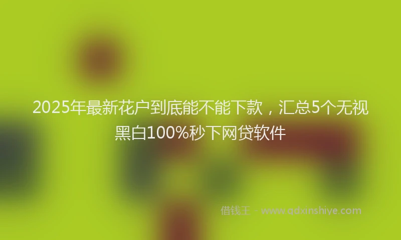 2025年最新花户到底能不能下款，汇总5个无视黑白100%秒下网贷软件