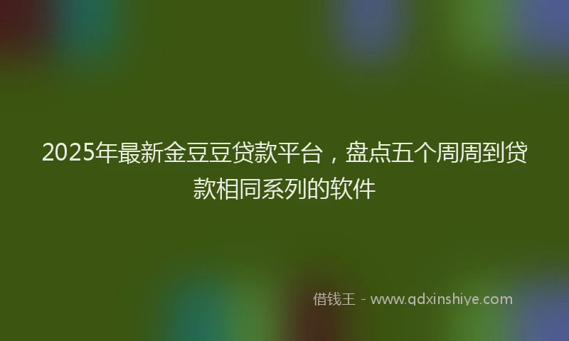 2025年最新金豆豆贷款平台，盘点五个周周到贷款相同系列的软件