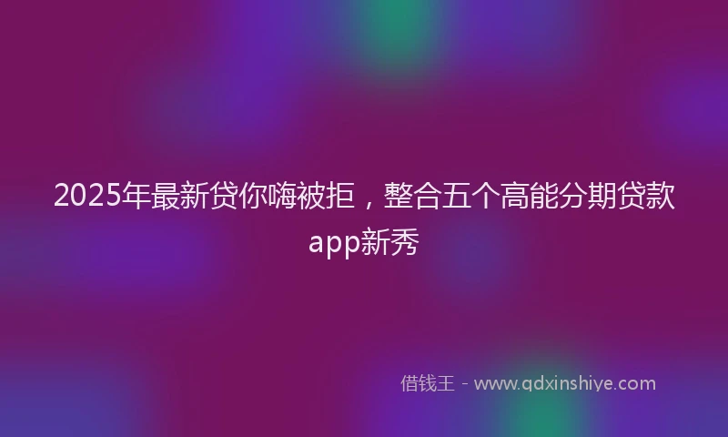 2025年最新贷你嗨被拒，整合五个高能分期贷款app新秀