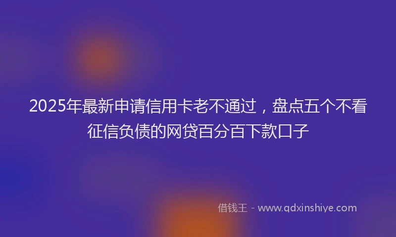 2025年最新申请信用卡老不通过，盘点五个不看征信负债的网贷百分百下款口子