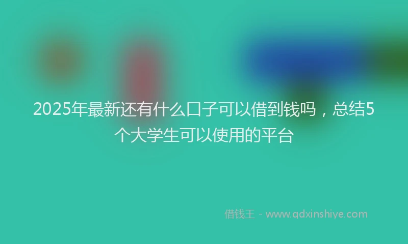 2025年最新还有什么口子可以借到钱吗，总结5个大学生可以使用的平台