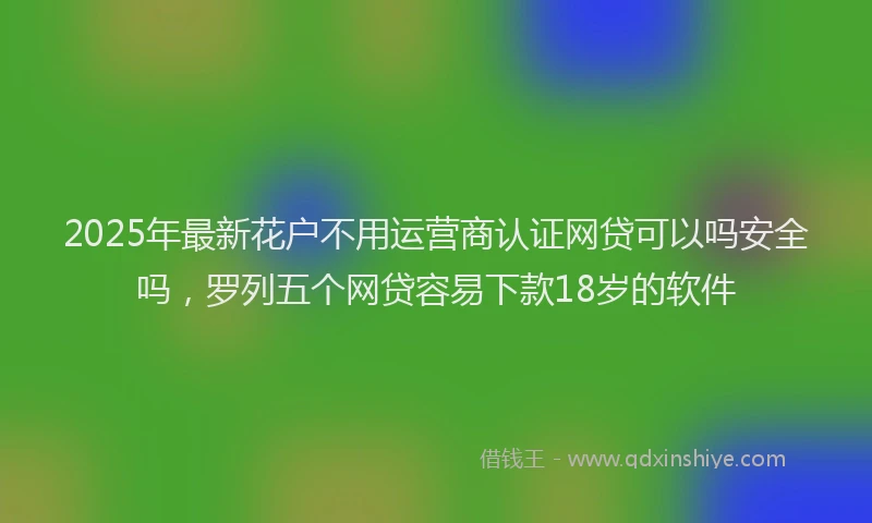 2025年最新花户不用运营商认证网贷可以吗安全吗，罗列五个网贷容易下款18岁的软件
