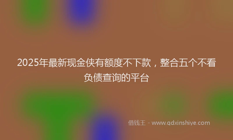 2025年最新现金侠有额度不下款，整合五个不看负债查询的平台