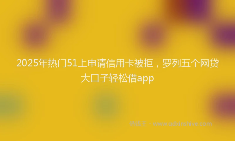 2025年热门51上申请信用卡被拒，罗列五个网贷大口子轻松借app