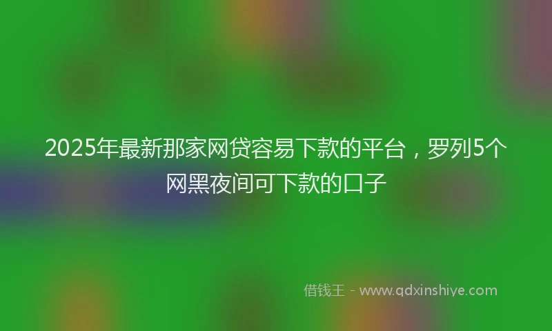 2025年最新那家网贷容易下款的平台，罗列5个网黑夜间可下款的口子