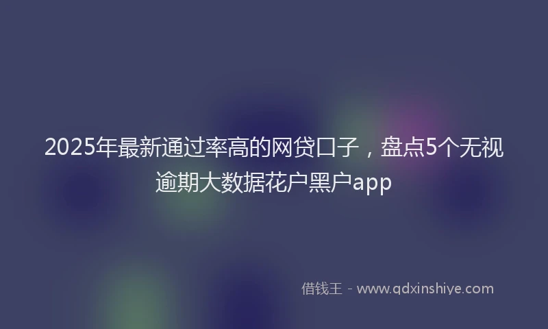 2025年最新通过率高的网贷口子，盘点5个无视逾期大数据花户黑户app