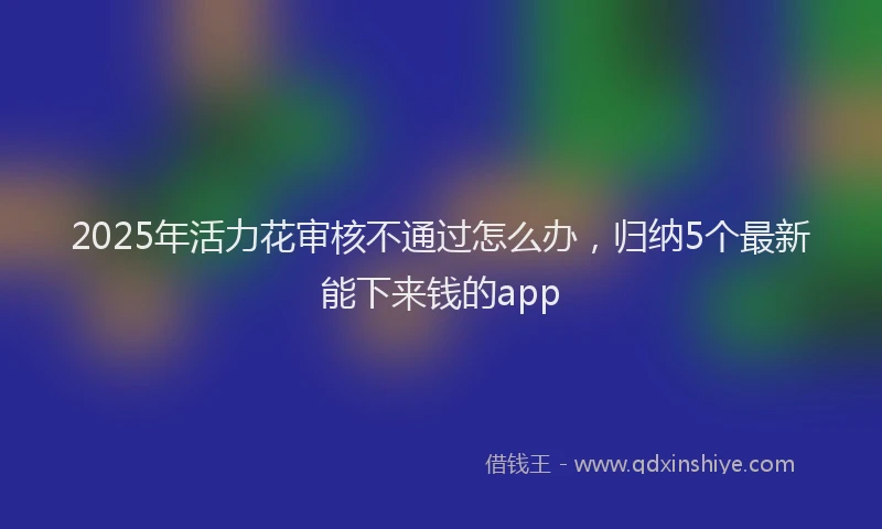 2025年活力花审核不通过怎么办，归纳5个最新能下来钱的app