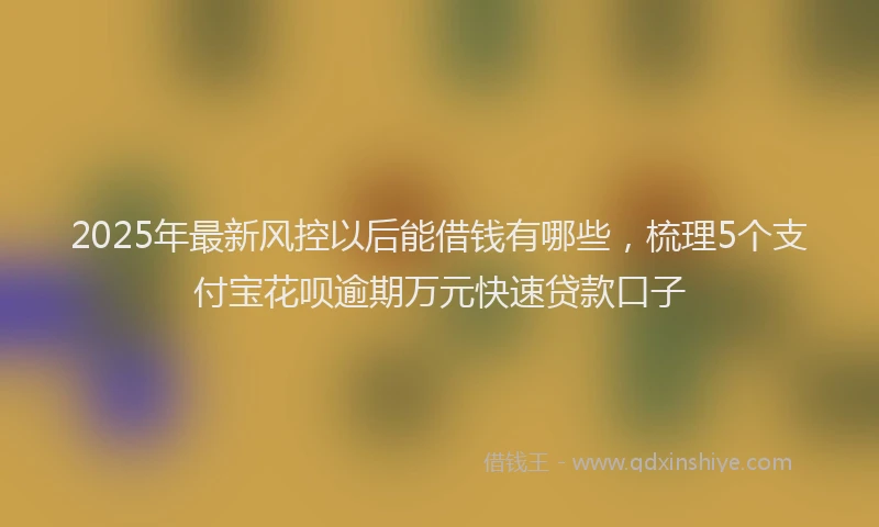 2025年最新风控以后能借钱有哪些，梳理5个支付宝花呗逾期万元快速贷款口子