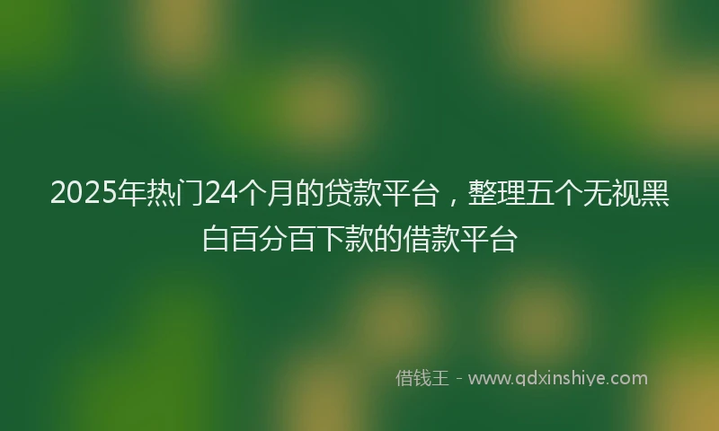 2025年热门24个月的贷款平台，整理五个无视黑白百分百下款的借款平台