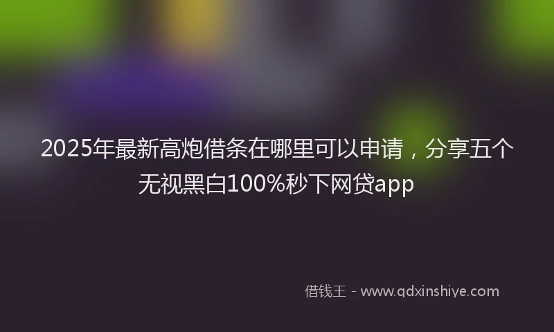 2025年最新高炮借条在哪里可以申请，分享五个无视黑白100%秒下网贷app