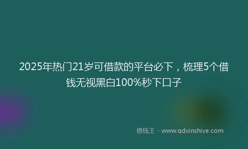 2025年热门21岁可借款的平台必下，梳理5个借钱无视黑白100%秒下口子